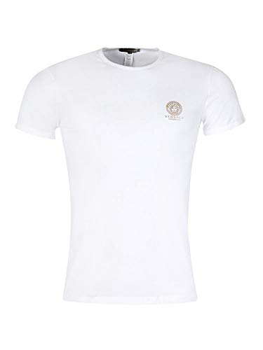 Versace Iconic - Camiseta de cuello redondo de algodón elástico Blanco blanco XXL