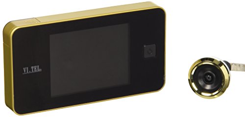 VI.TEL E0372 40 - Camara visore mirilla para puerta de la laton con pantalla digital (LCD), color dorado