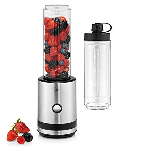 WMF Kitchenminis Batidora de Vaso Smoothie-to-go, 300 W, 0.6 litros, libre de BPA, Tritan, acabado de acero inoxidable cromargan