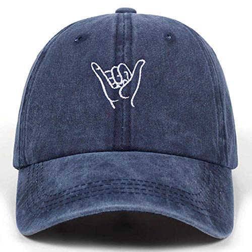 XMYNB Gorra de Beisbol Casquillo de Lavado Gorra de béisbol Ajustable de Hip Hop 100% Sombreros de los Hombres para Las Mujeres algodón Bordado recreativa,Azul Profundo,54-62cm