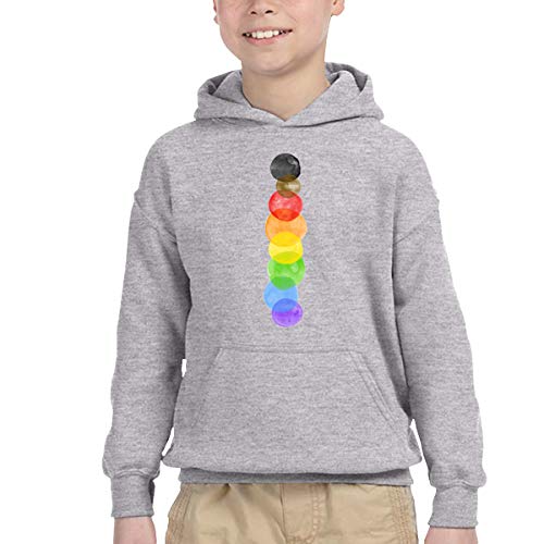Xqsfl931 Rainbow Pride Bubbles Children's Hooded Pocket Sweatshirt,2-6 Years Old Children,Boys and Girls Are All Wearable