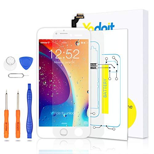 Yodoit Pantalla para iPhone 6 Plus Blanco, 5.5'' Retina Display, Táctil LCD de Repuesto Ensamblaje de Marco Digitalizador Contiene Herramientas + película de Vidrio Templado Yodoit Pantalla para iPhone 6 Plus Blanco, 5.5'' Retina Display, Táctil LCD de Repuesto Ensamblaje de Marco Digitalizador Contiene Herramientas + película de Vidrio Templado