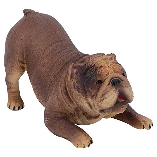 Zerodis Estatua de Cachorro de Bulldog, simulación Artificial Animal Juego de Perro educación Realista Fiesta Familiar Modelo Perro decoración para niño niña 3,4,5,6,7,8 años(#2)