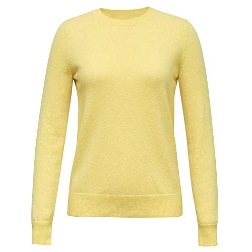 ZHONGCZ Cachemira Completa otoño e Invierno Nuevo 100% Puro suéter de Cachemira Damas Slip Sweater Camisa de Mujer suéter-XL (60-65 kg) para Peso_Amarillo Claro