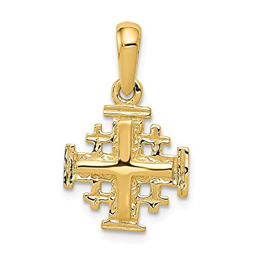 14ct colgantes de cruces de Jerusalén - mide 13 x 13 mm - JewelryWeb