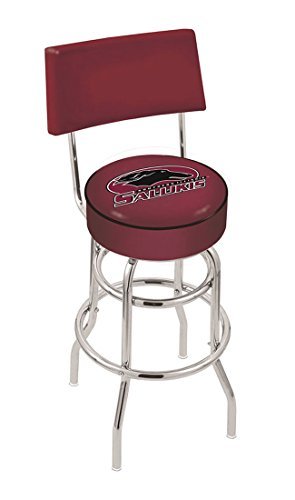 30 L7C4 - Chrome Double Ring Southern Illinois Swivel Bar Stool with a Back by Holland Bar Stool Company by Holland Bar Stool