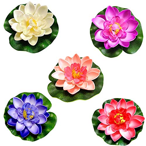 5 Pcs Flores Artificiales Flotantes,Flor de Loto Artificial de Espuma Flotante,Lirio Agua Artificial Flotante Estanque,para La DecoracióN de Estanques,10 cm(Rojo, Blanco, Morado, Rosa Claro, Azul) 5 Pcs Flores Artificiales Flotantes,Flor de Loto Artificial de Espuma Flotante,Lirio Agua Artificial Flotante Estanque,para La DecoracióN de Estanques,10 cm(Rojo, Blanco, Morado, Rosa Claro, Azul)
