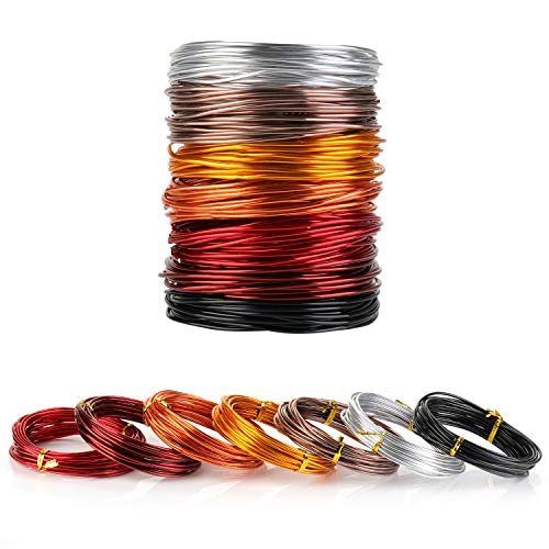 7 Rollos de Alambre de Aluminio Multicolor para Manualidades,2mm Alambres Aluminio Hilo Metálico para Fabricación de Artesanías Rebordeado de Manualidad de Bisutería,Cada Rollo 16,4 Pies 7 Rollos de Alambre de Aluminio Multicolor para Manualidades,2mm Alambres Aluminio Hilo Metálico para Fabricación de Artesanías Rebordeado de Manualidad de Bisutería,Cada Rollo 16,4 Pies