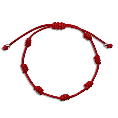 A ALESSANDRA BOHO Pulsera Mujer de Hilo Rojo con 7 Nudos Contra el Mal de Ojo A ALESSANDRA BOHO Pulsera Mujer de Hilo Rojo con 7 Nudos Contra el Mal de Ojo