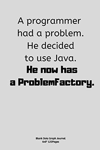 A programmer had a problem. He decided to use Java. He now has a ProblemFactory.: Journal notebook Diary for inspiration coding program for HTML CSS ... In fun creative Ideas and to do list planner