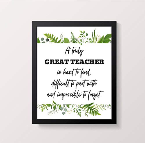 A Truly Great Teacher is Hard to Find Art Print Digital Download Instant Teacher Appreciation Gift for Teacher Class Gift