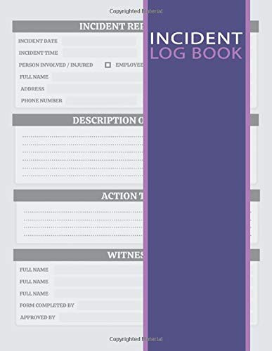 Accident and Incident Log Book: Accident & Incident Record Book Health & Safety Report Book for Business, School, Restaurant, Offices or Workplaces Incident Report Notebook (Volume 2)