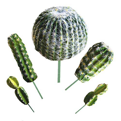 Aisamco 5 Piezas de Plantas Artificiales de Cactus Faux Cactus Faux de Cactus Falsas suculentas Tall Decoración de Cactus suculentas Artificiales para decoración del hogar