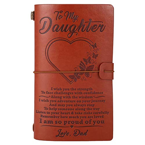 AKlamater To My Daughter - Diario de piel para graduación, diario de viaje, cuaderno de bocetos, regalo para hija