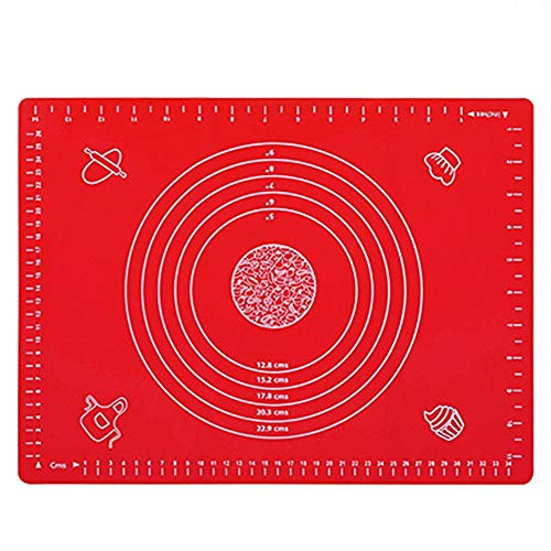 Alfombrilla de silicona para hornear, 30 x 40 cm, para amasar la hoja de la masa para hacer rodar la alfombrilla antiadherente para pastelería, pizza, cocina, herramientas de cocina