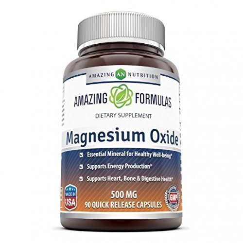 Amazing Nutrition Magnesium Oxide Supplement 500mg, 90 capsules