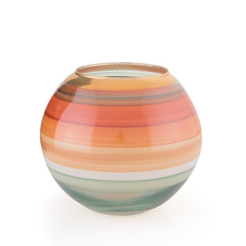Angela neue Wiener Werkstaette 70071228 Jarrón de Bola de Cristal con circonitas, Color Naranja/wasserblau, 14 x 14 x 12 cm Angela neue Wiener Werkstaette 70071228 Jarrón de Bola de Cristal con circonitas, Color Naranja/wasserblau, 14 x 14 x 12 cm
