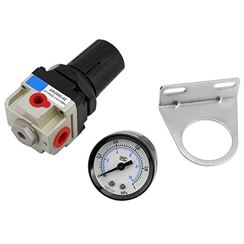 AR2000-02 Regulador de presión de aire, filtro neumático Regulador neumático G1 / 4 Valor de alivio Unidad de tratamiento de gas de fuente de aire con manómetro
