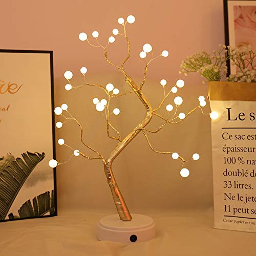 Arbre Lumineux LED, 36/108 LED Perles Veilleuses, Branches réglables Bricolage Fil de cuivre Arbre de conception pour la décoration de fête de mariage