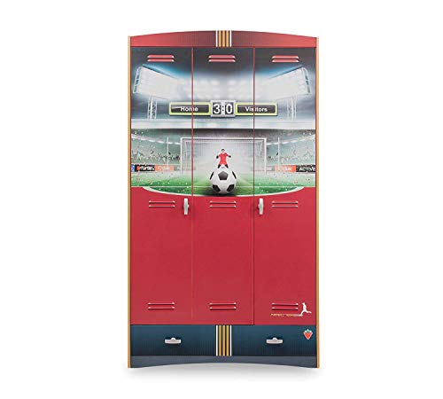 Armario dormitorio de puertas correderas de acordeón: 120 cm de largo x 211 cm de alto x 56 cm de profundidad – [Serie: Dafne-Calcio] – (DF11)