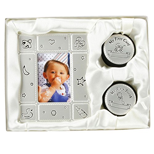 BABY PHOTO FRAME & MY FIRST CURL TOOTH BOX GIFT SET BIRTH SHOWER CHRISTENING NEW by BARGAINS-GALORE