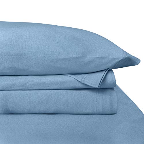 Baltic Linen Company - Juego de sábanas de algodón para Cama King, Color Azul