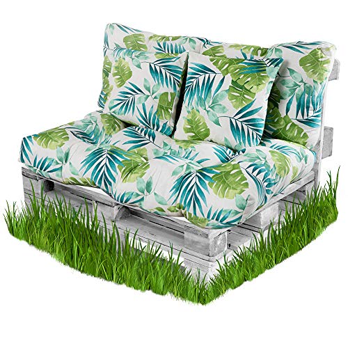 BCASE Pack Cojin Palet Fibra + Cojín Respaldo para Pales Acolchados, Cojín Relleno, Incluye Respaldo y Cojín del Asiento, Ideal para Jardín, Terraza, Patio y Balcón, Azul Tropical BCASE Pack Cojin Palet Fibra + Cojín Respaldo para Pales Acolchados, Cojín Relleno, Incluye Respaldo y Cojín del Asiento, Ideal para Jardín, Terraza, Patio y Balcón, Azul Tropical
