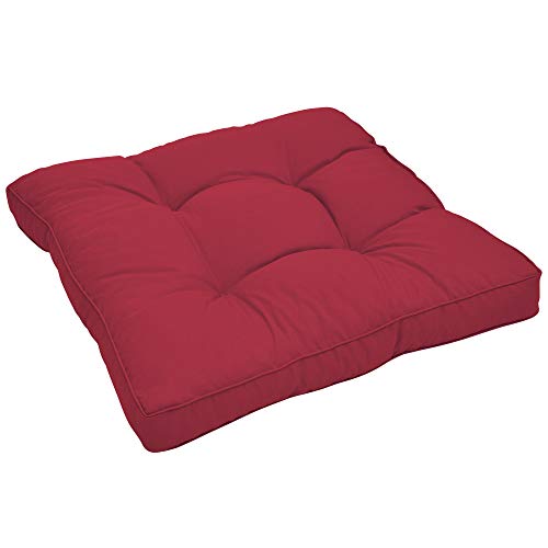 Beautissu Cojines para Muebles de jardín XLuna Lounge sillas de Mimbre de Exterior Asiento Grueso Acolchado Aprox. 50x50x10 cm Rojo