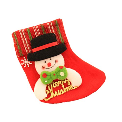 BESTONZON Bolsa de regalo infantil de calcetín de Navidad Stocking de Navidad Colgante de árbol de Navidad y medias para la decoración navideña (muñeco de nieve inglés)