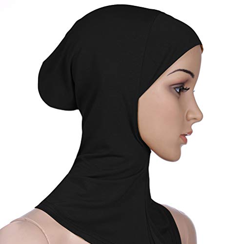 BESTOYARD Braga para mujer, ajustable, musulmana para el cuello, bufanda interior de hiyab, cubierta completa de hueso, para mujer, musulmana islámica (35 x 24 cm, negro)