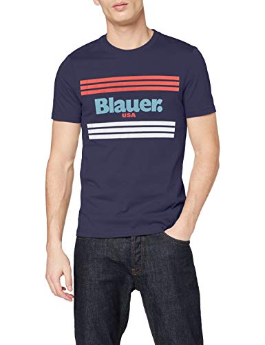 Blauer T-Shirt Manica Corta Camiseta de Tirantes, Azul (BLU Zaffiro 868), X-Large para Hombre