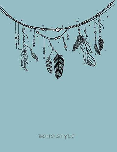 Boho style: Feather on white on green cover and Dot Graph Line Sketch pages, Extra large (8.5 x 11) inches, 110 pages, White paper, Sketch, Draw and ... Volume 3 (Feather on white on green notebook)