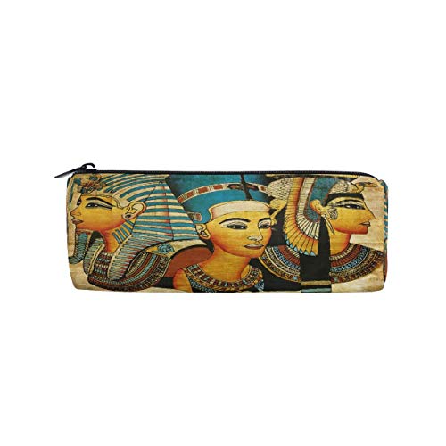 Bolsa de lápices Patrón de pergamino egipcio antiguo, Bolsa de estuche de lápices Bolso de cremallera Bolígrafo Lindo Cilindro Pincel de maquillaje Organizador Bolsa