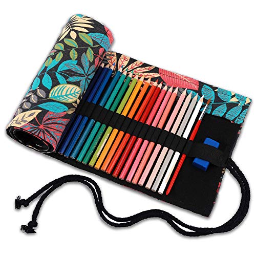 Bolsa de lápiz de Colores Lona Bolso para Lápices con 72 Agujeros, Estuche Enrollable para Lápices Portalápices de Lona Organizador para Envolver Lápices Lápiz, Escuela, Oficina Bolsa de lápiz de Colores Lona Bolso para Lápices con 72 Agujeros, Estuche Enrollable para Lápices Portalápices de Lona Organizador para Envolver Lápices Lápiz, Escuela, Oficina