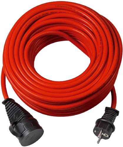 Brennenstuhl 1169830 Bremaxx, Cable alargador de Corriente, Uso Corto en Exteriores hasta-35°C, Resistente al Aceite, rojo, 10m