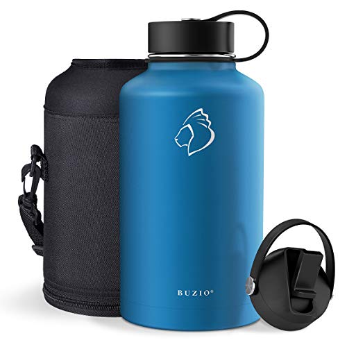 BUZIO Botella de Agua de Acero Inoxidable con Aislamiento al vacío (frío Durante 48 Horas/Caliente Durante 24 Horas), 1 litro Boca Ancha de Pared Bebida Deportiva Frasco sin BPA y Tapa Flexible BUZIO Botella de Agua de Acero Inoxidable con Aislamiento al vacío (frío Durante 48 Horas/Caliente Durante 24 Horas), 1 litro Boca Ancha de Pared Bebida Deportiva Frasco sin BPA y Tapa Flexible