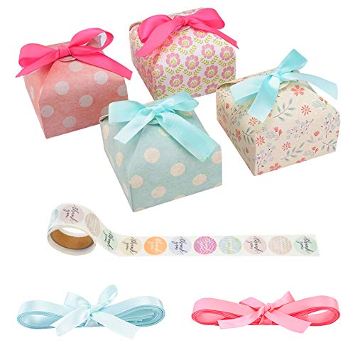 Cajas de regalo para caramelos (paquete de 40), cajas de papel para proyector con lazo de encaje, caja de dulces para bodas, compromisos, fiestas de cumpleaños, fiestas de baby shower Cuadrado. Cajas de regalo para caramelos (paquete de 40), cajas de papel para proyector con lazo de encaje, caja de dulces para bodas, compromisos, fiestas de cumpleaños, fiestas de baby shower Cuadrado.