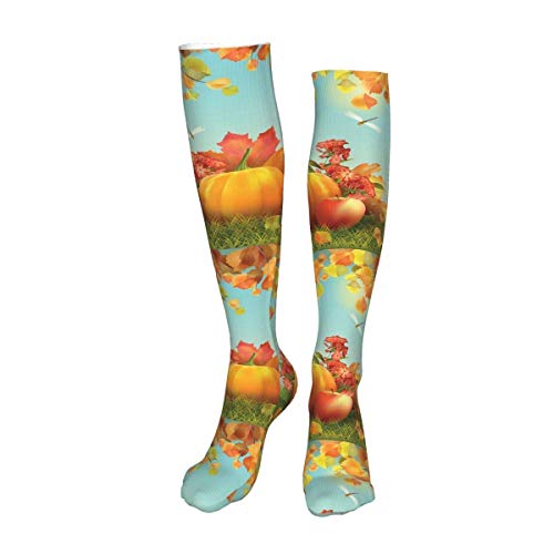 Calcetín Calabazas Hojas Caídas Árbol Calcetines Hasta Las Rodillas Calientes Medias 50CM Calcetín Calabazas Hojas Caídas Árbol Calcetines Hasta Las Rodillas Calientes Medias 50CM