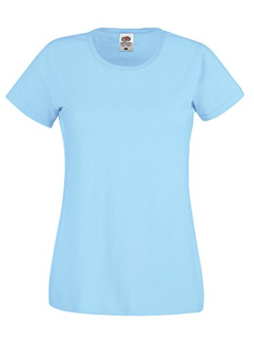Camiseta de manga corta para mujer de Fruit of the Loom Azul azul celeste Medium