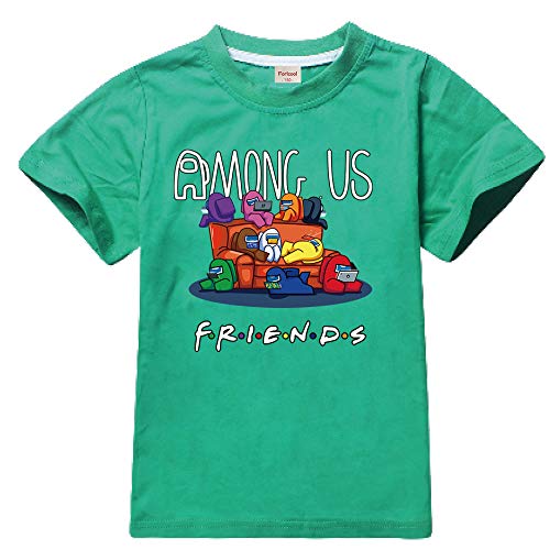 Camiseta Divertida para niños Among Us Gaming Impostor Character 100% algodón Niños Niñas Camiseta Viral Gamer Top-13 Colores/Edad 4-13 años (Green,8-9 años)