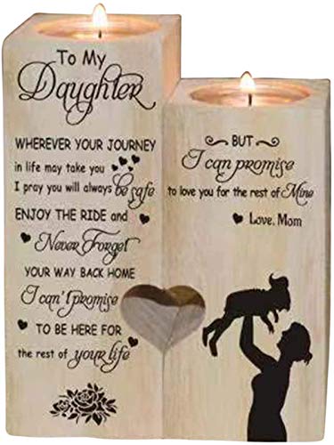 Candle Holder Mom to Daughter - To My Wife Candle Holder - You Are Loved More Than You Know - Engraved Candle Holder - Gift for Anniversary, Birthday, for Wife from Husband F
