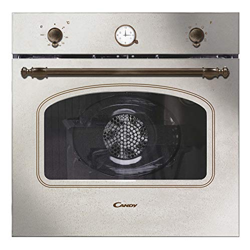 Candy FCC604AV/E Horno vintage multifunción, 65l, reloj analógico, puerta doble cristal, ventilador tangencial, A+, marfil y dorado Candy FCC604AV/E Horno vintage multifunción, 65l, reloj analógico, puerta doble cristal, ventilador tangencial, A+, marfil y dorado