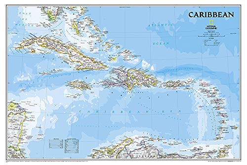 Caribbean Classic, Laminated: Wall Maps Countries & Regions (National Geographic Reference Map)