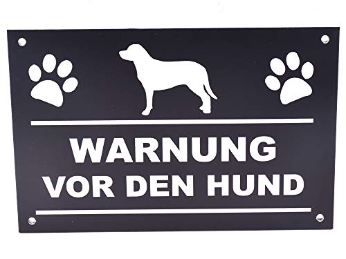 Cartel original con texto en inglés "Beware of the Dog", en blanco y negro, fácil de ver, aviso al aire libre, señal de disuasión