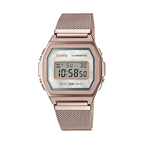 Casio Reloj para Mujer de Cuarzo con Correa en Stainless Steel A1000MCG-9EF