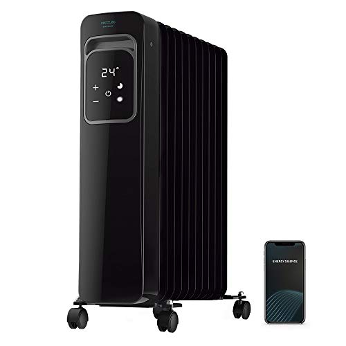 Cecotec Radiador Eléctrico de Aceite Ready Warm 11000 Touch ConnectedBlack. Bajo Consumo, 11 Elementos, 2500 W, Control por App, 3 Modos de funcionamiento, Pantalla LCD, Táctil, Temporizador, 25m2 Cecotec Radiador Eléctrico de Aceite Ready Warm 11000 Touch ConnectedBlack. Bajo Consumo, 11 Elementos, 2500 W, Control por App, 3 Modos de funcionamiento, Pantalla LCD, Táctil, Temporizador, 25m2