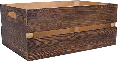 Cesta de almacenamiento de caja de estante de exhibición al por menor de caja de manzana de madera excelente (blanco   mediano)