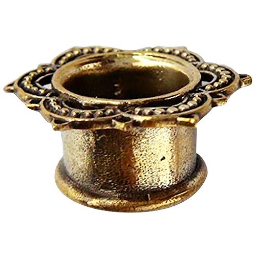 CHIC de Net Brass Túnel flor de Lotus Antique acabado oro sin níquel Plug Organic latón Expander Pendientes Joyas Talla:05 mm