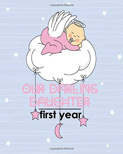 Christian Baby Memory Book | Baby Girl First Year Calendar | Bible Quotes for Kids | Pretty Baby Journal: Baby Angel Cover | 8” W x 10” H, 52 Pages – Paperback