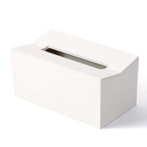 Chuihui Invertir cubierta de caja del tejido de la servilleta de papel del sostenedor for toallas caja for compresas de tejido dispensador montado en la pared del envase for el hogar toallitas, blanca